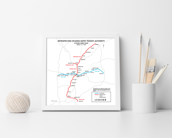 Early Atlanta MARTA system map, 1968