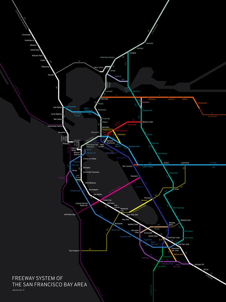 San Francisco Bay Area freeway system map