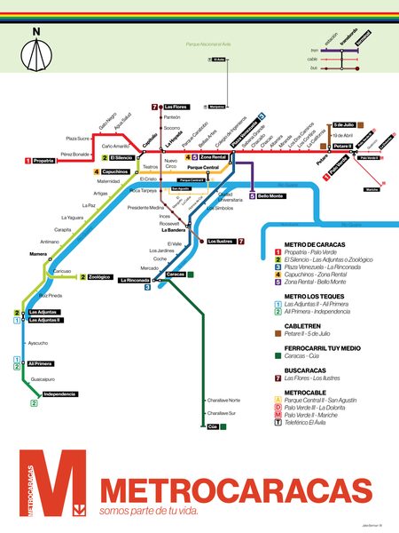 Caracas, Venezuela metro map | Plano del Metro de Caracas