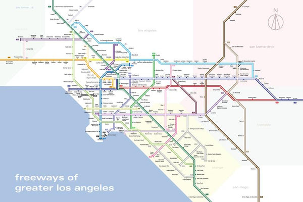 Los Angeles freeway system map