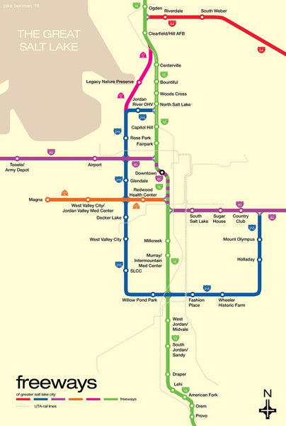 Salt Lake City freeway system map