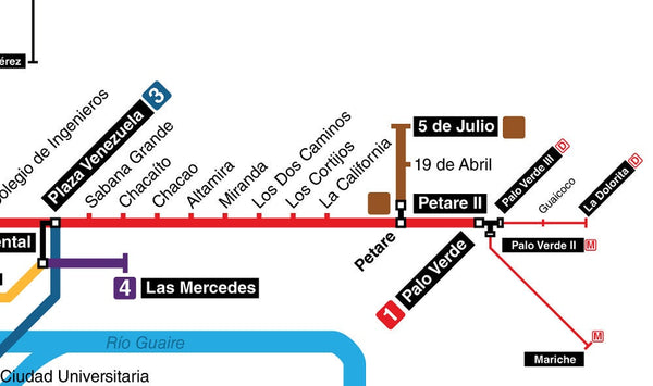 Caracas, Venezuela metro map | Plano del Metro de Caracas
