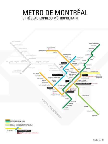 Montreal Metro map print