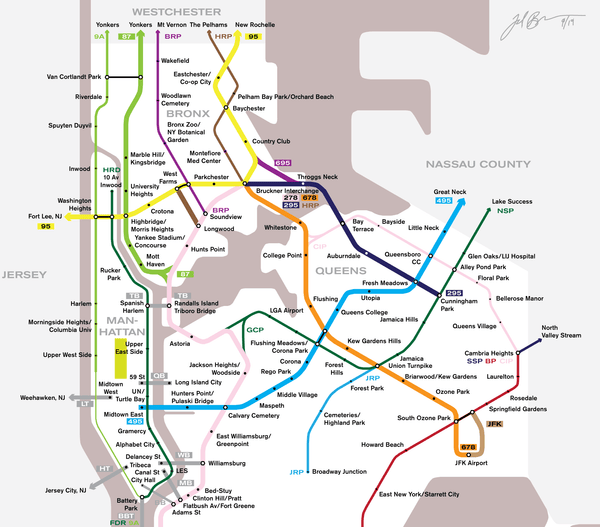 New York City parkway and expressway system map
