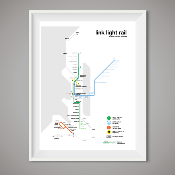 Seattle rapid transit map print