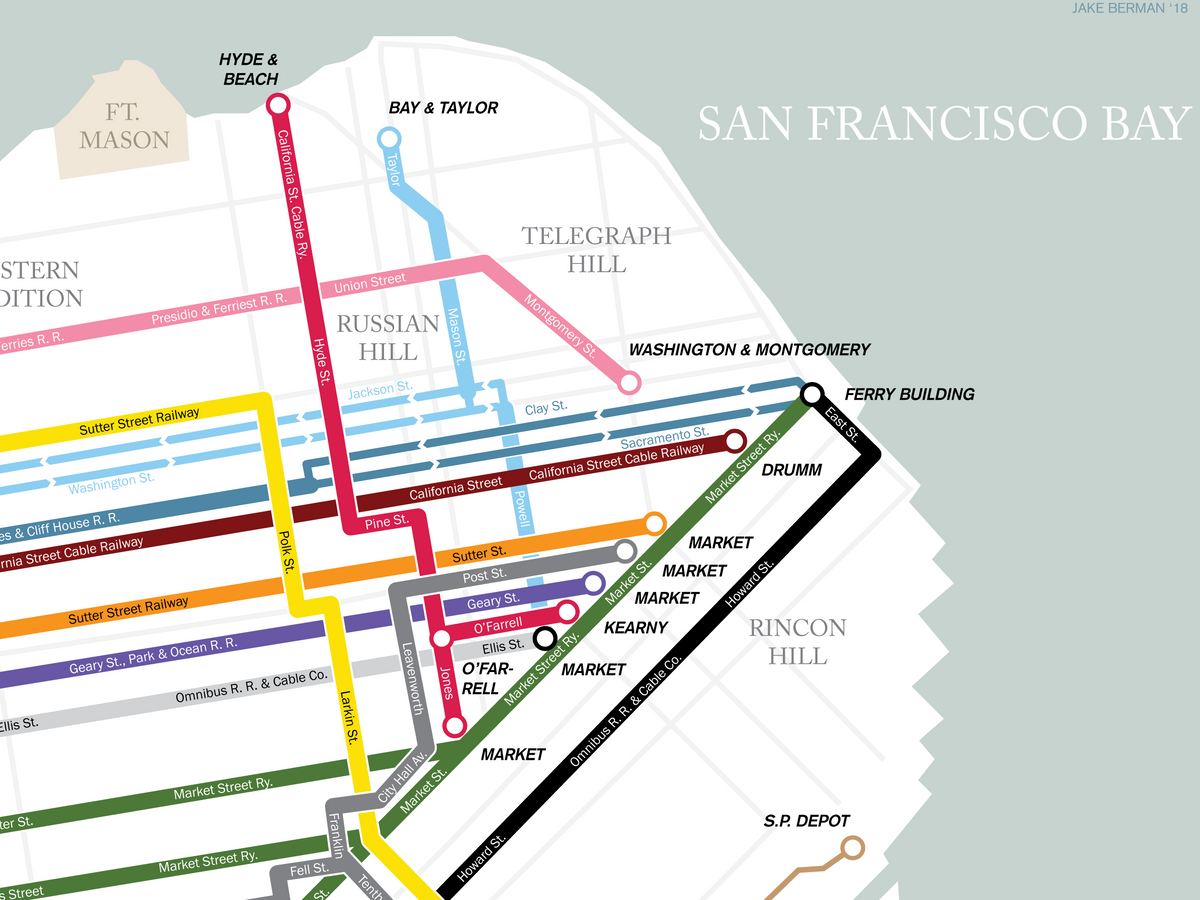 san francisco cable car route map