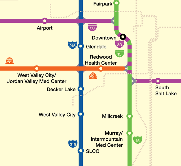 Salt Lake City freeway system map