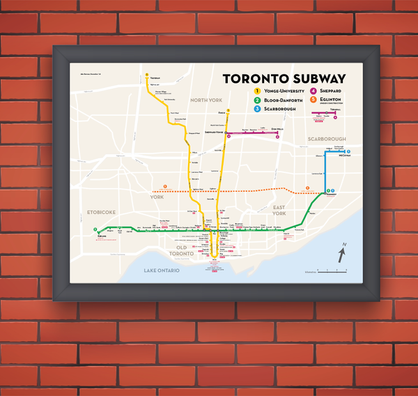Toronto Subway map print