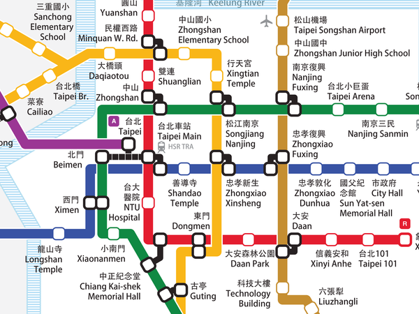 Taipei, Taiwan Metro map print - 臺北捷運