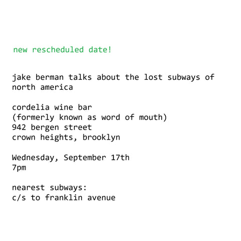 new event: september 17, 7pm, cordelia wine bar, brooklyn