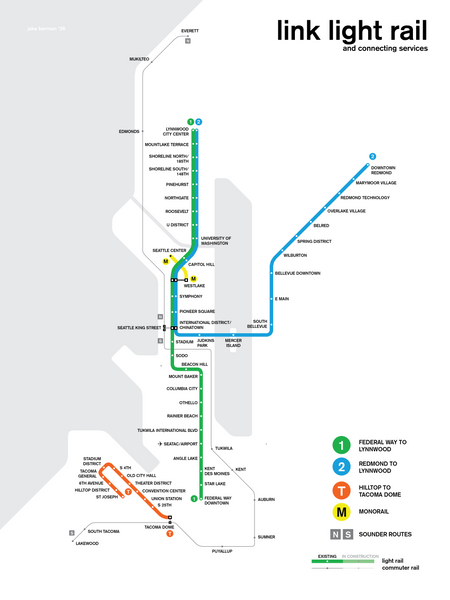 Seattle rapid transit map print, 2026
