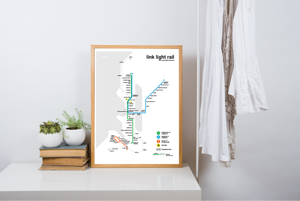 Seattle rapid transit map print, 2026