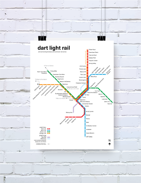 Dallas DART system and local streetcar service, 2022