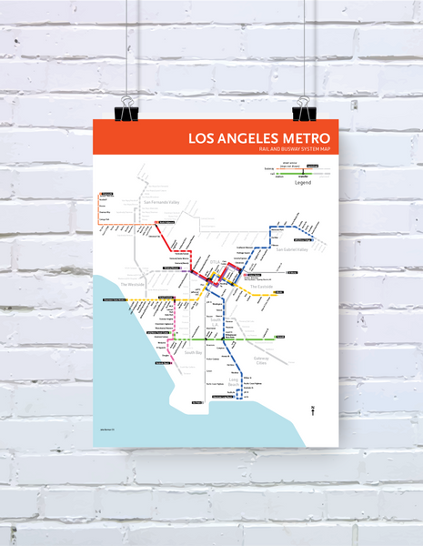 Los Angeles Metro map print, 2025