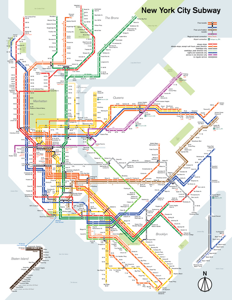 New York City Subway map print