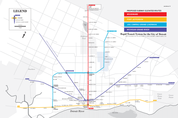 Detroit subway system proposal, 1918