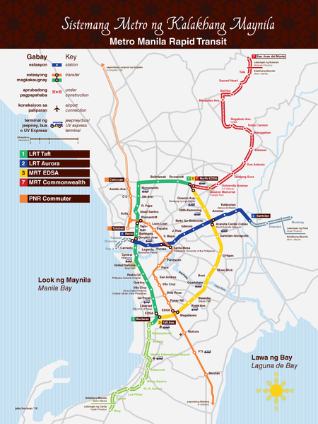 Metro Manila rapid transit map print