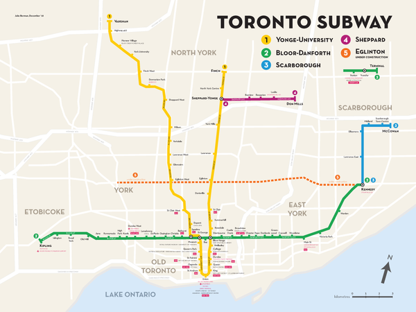 Toronto Subway map print