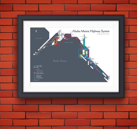 Alaska Marine Highway System map print