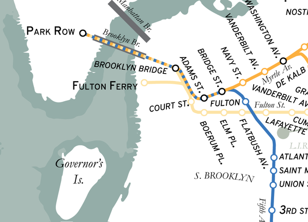 Brooklyn rapid transit map print, 1912