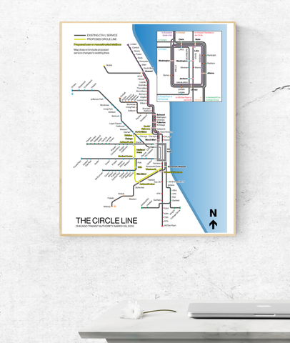 Chicago L and the proposed CTA Circle Line, 2002