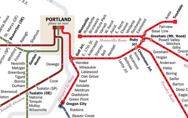 Portland light rail system map, 1923