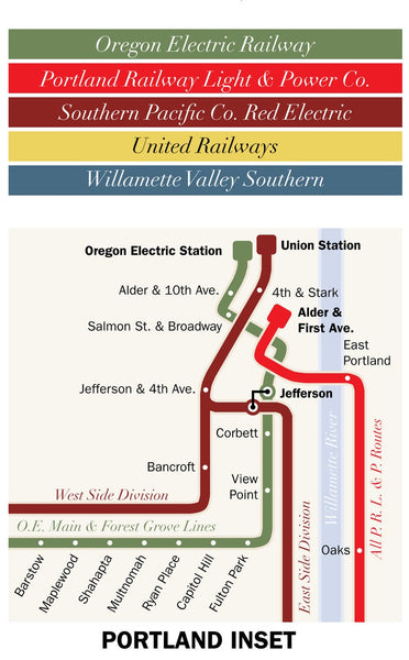 1923 Train Routes Portland light rail system map, 1923 – 53 Studio