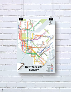 New York City Subway map print
