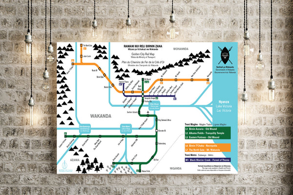 Wakanda rapid transit map print