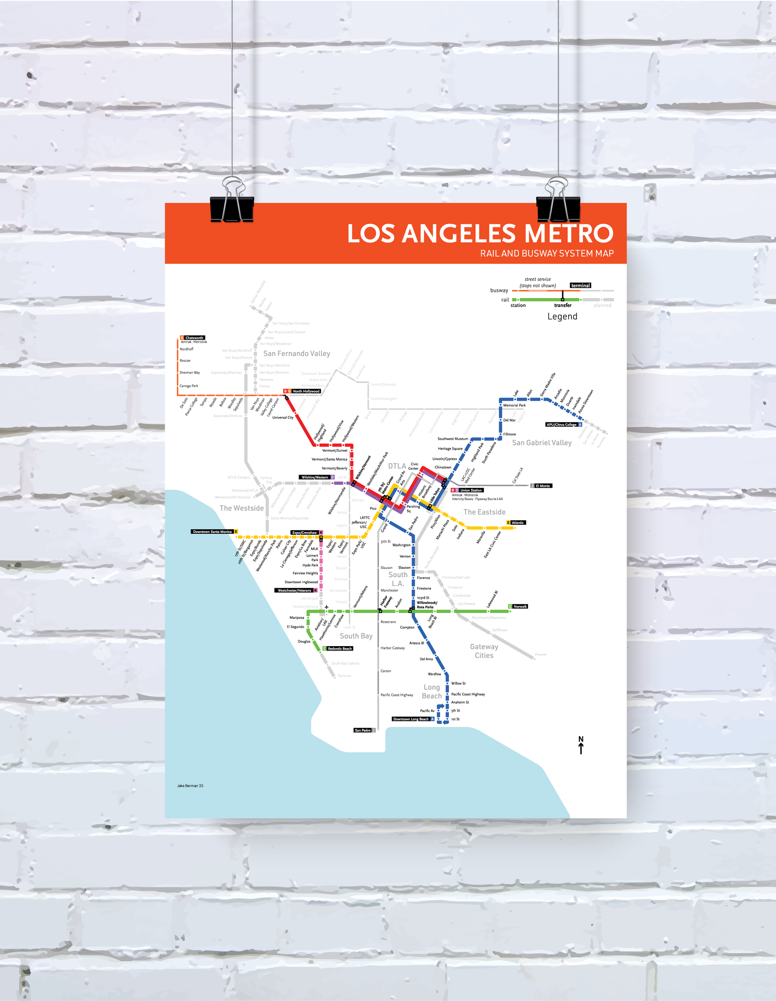 Los Angeles Metro map print, 2023