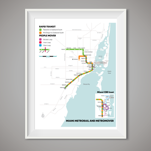 Miami Metrorail and Metromover system map, 2022