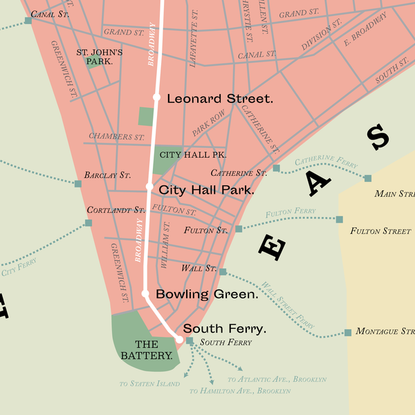 New York City Subway planned system map, 1865