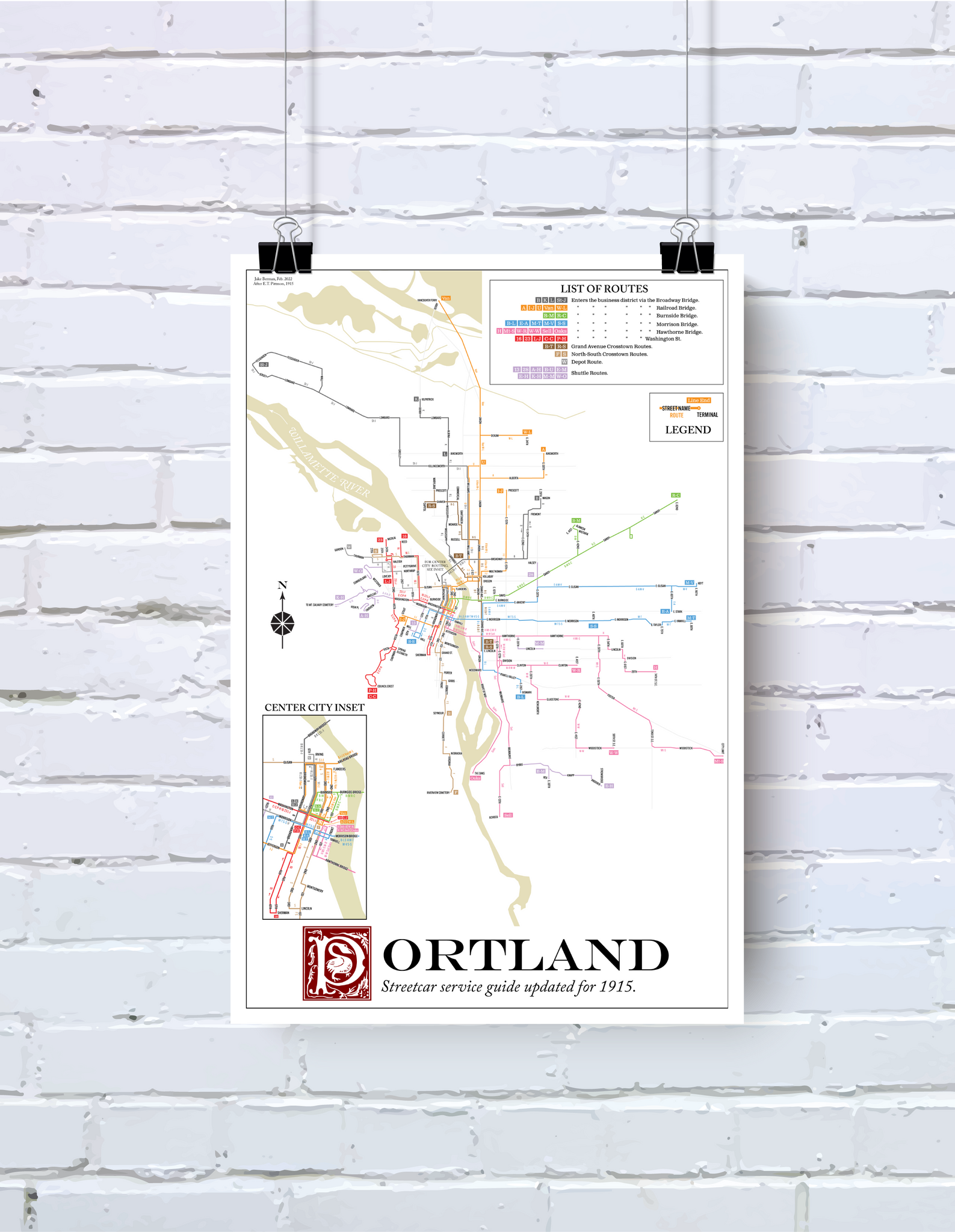 Portland Railway Light & Power streetcar system map, 1915 – 53 Studio Portland Railway Light & Power streetcar system map, 1915 – 53 Studio