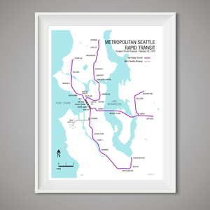 Seattle Metropolitan Rapid Transit map proposal, 1970
