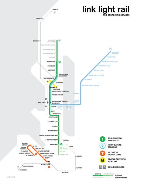 Seattle rapid transit map print
