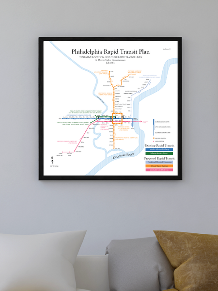 Philadelphia planned rapid transit map, 1913
