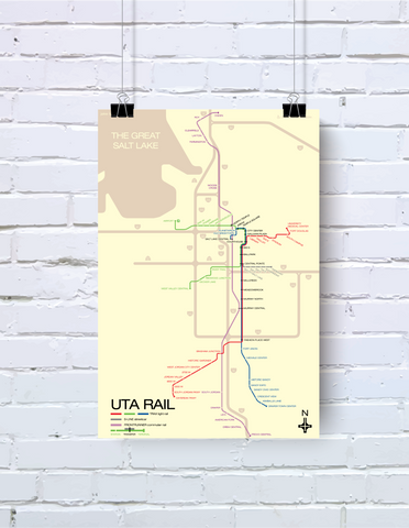 Salt Lake City UTA TRAX light rail map