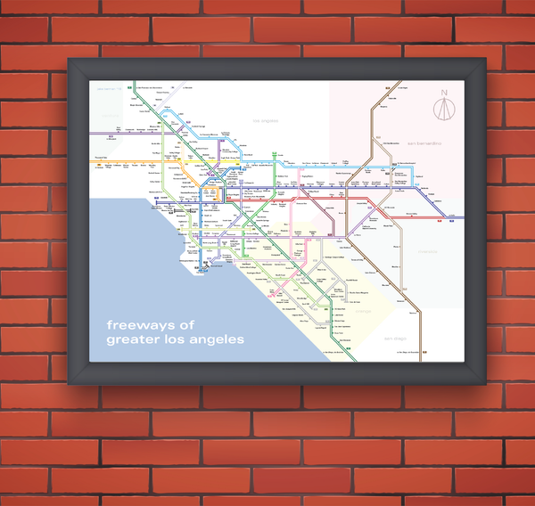 Los Angeles freeway system map