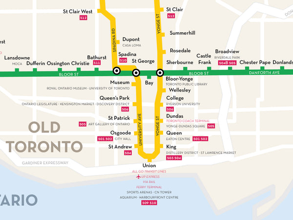 Toronto Subway map print