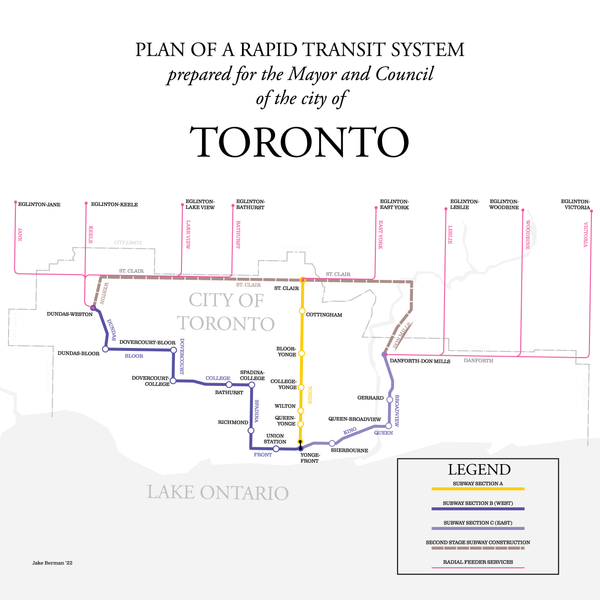 Toronto Subway plan, 1910