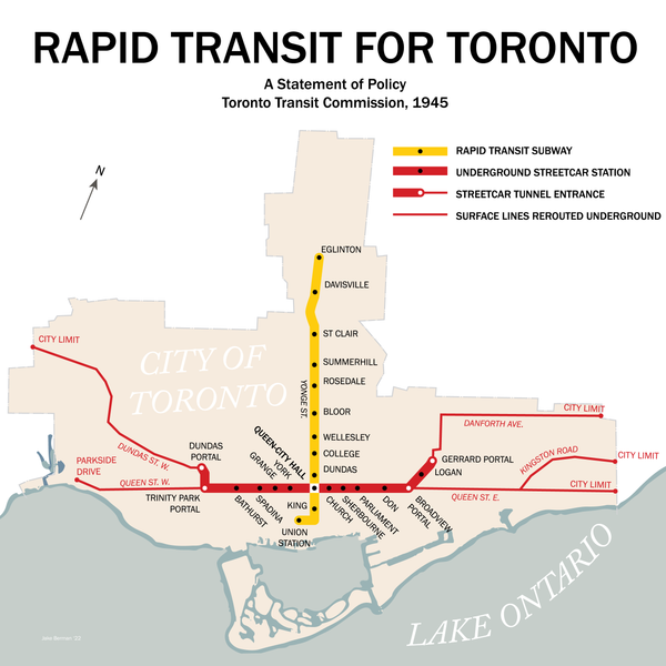 Toronto Subway plan, 1945