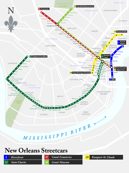 New Orleans streetcar system, 2022